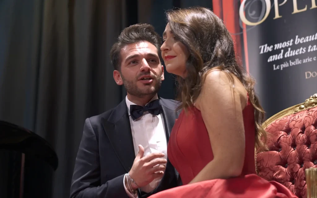 Italian Opera Artists Federico Parisi and Silvia Di Falco perfomance during Italian Opera in Taormina