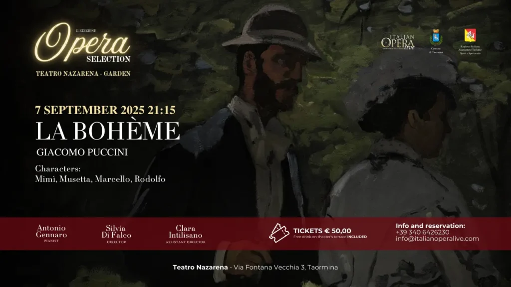 Opera Selection 2025 La Bohème teatro nazarena taormina italy